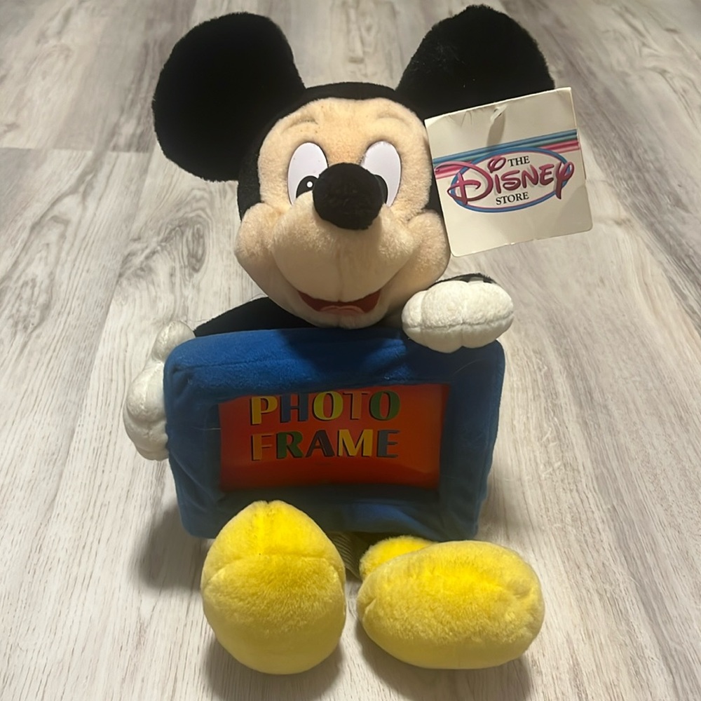 Rare NWT The Disney Store Mickey Mouse Plush With Frame